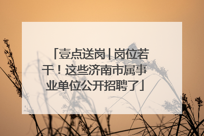壹点送岗│岗位若干！这些济南市属事业单位公开招聘了
