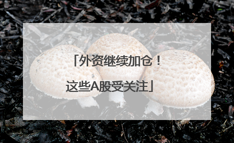 外资继续加仓！这些A股受关注