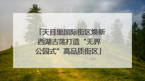 天目里国际街区焕新 西湖古荡打造“无界公园式”高品质街区
