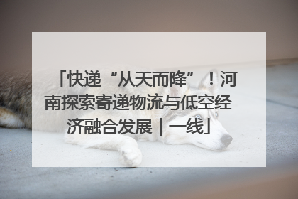 快递“从天而降”！河南探索寄递物流与低空经济融合发展｜一线