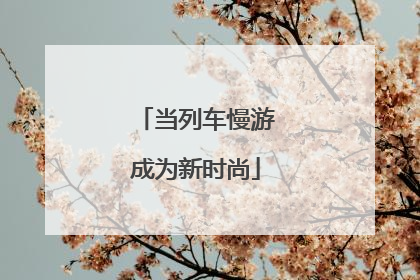 当列车慢游成为新时尚