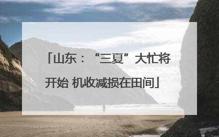 山东：“三夏”大忙将开始 机收减损在田间