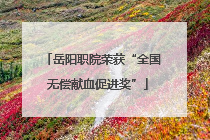 岳阳职院荣获“全国无偿献血促进奖”