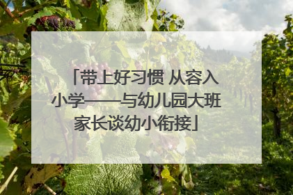 带上好习惯 从容入小学——与幼儿园大班家长谈幼小衔接