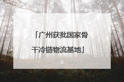 广州获批国家骨干冷链物流基地