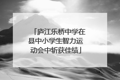 庐江乐桥中学在县中小学生智力运动会中斩获佳绩