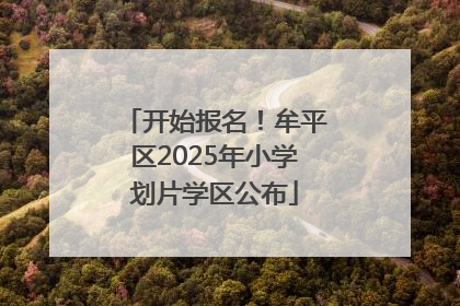 开始报名！牟平区2025年小学划片学区公布