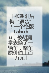 张朝阳后悔“退货”！一个绝版Labubu，被胡润拿去换了一辆车，整车原价值上百万元