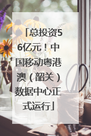 总投资56亿元！中国移动粤港澳（韶关）数据中心正式运行