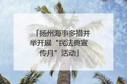 扬州海事多措并举开展“民法典宣传月”活动