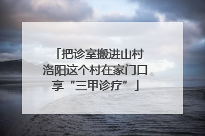 把诊室搬进山村 洛阳这个村在家门口享“三甲诊疗”