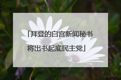 拜登的白宫新闻秘书将出书起底民主党
