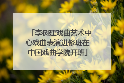 李树建戏曲艺术中心戏曲表演进修班在中国戏曲学院开班