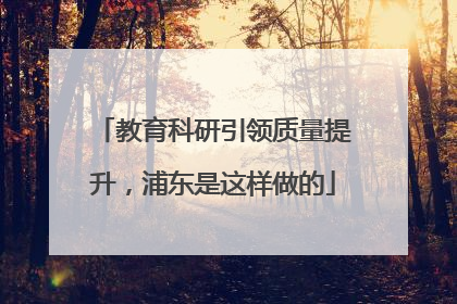 教育科研引领质量提升，浦东是这样做的