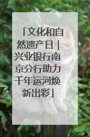 文化和自然遗产日｜兴业银行南京分行助力千年运河焕新出彩