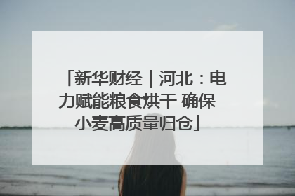 新华财经｜河北：电力赋能粮食烘干 确保小麦高质量归仓