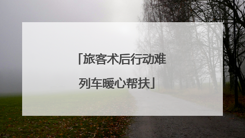 旅客术后行动难 列车暖心帮扶