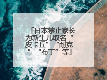 日本禁止家长为新生儿取名“皮卡丘”“耐克”“布丁”等