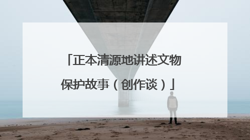 正本清源地讲述文物保护故事（创作谈）