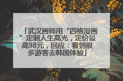 武汉画师用“四格漫画”定制人生高光，定价最高98元，回应：看到很多游客去韩国体验
