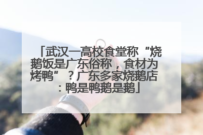武汉一高校食堂称“烧鹅饭是广东俗称，食材为烤鸭”？广东多家烧鹅店：鸭是鸭鹅是鹅