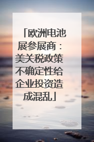 欧洲电池展参展商：美关税政策不确定性给企业投资造成混乱