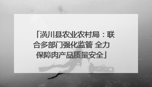 潢川县农业农村局：联合多部门强化监管 全力保障肉产品质量安全