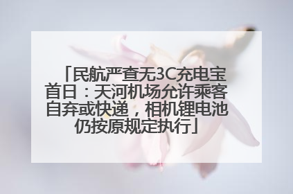 民航严查无3C充电宝首日：天河机场允许乘客自弃或快递，相机锂电池仍按原规定执行
