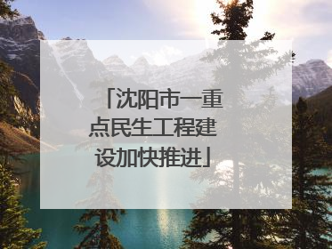 沈阳市一重点民生工程建设加快推进