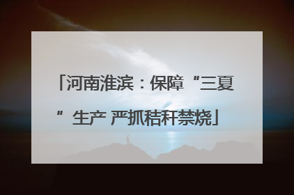 河南淮滨：保障“三夏”生产 严抓秸秆禁烧