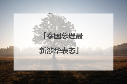 泰国总理最新涉华表态