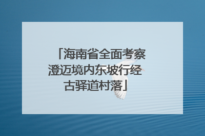 海南省全面考察澄迈境内东坡行经古驿道村落