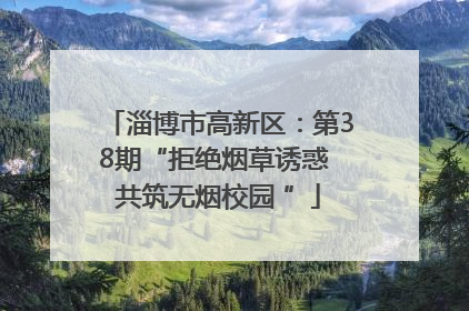 淄博市高新区：第38期“拒绝烟草诱惑 共筑无烟校园 ”
