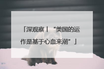 深观察丨“美国的运作是基于心血来潮”
