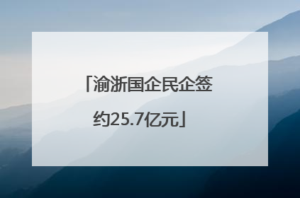 渝浙国企民企签约25.7亿元