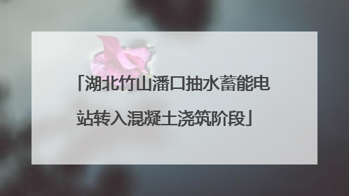 湖北竹山潘口抽水蓄能电站转入混凝土浇筑阶段