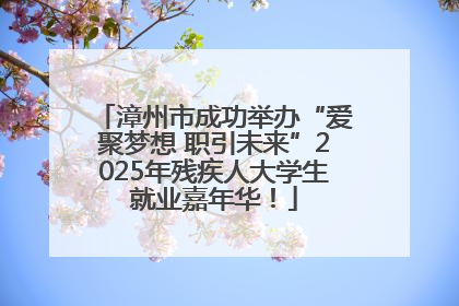 漳州市成功举办“爱聚梦想 职引未来”2025年残疾人大学生就业嘉年华！