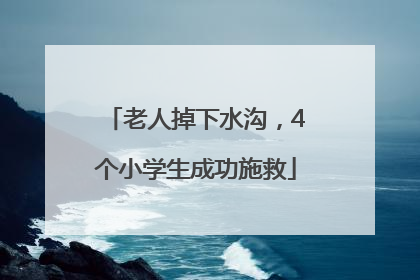 老人掉下水沟，4个小学生成功施救