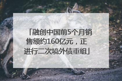 融创中国前5个月销售额约160亿元，正进行二次境外债重组