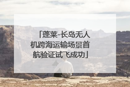 蓬莱-长岛无人机跨海运输场景首航验证试飞成功