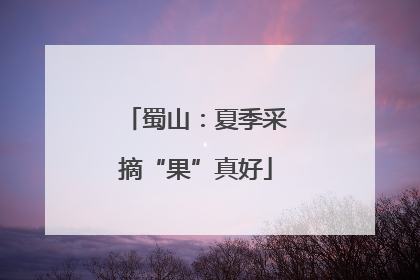 蜀山：夏季采摘“果”真好