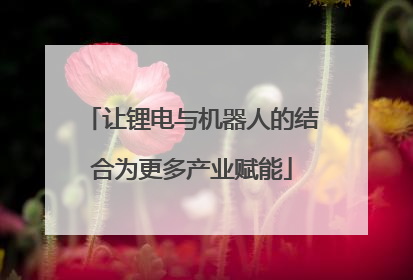 让锂电与机器人的结合为更多产业赋能