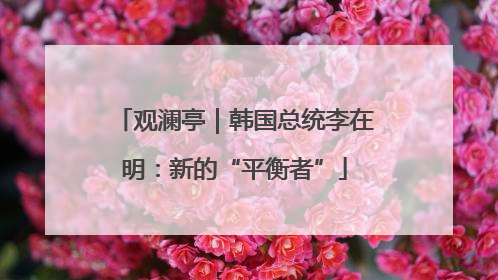 观澜亭｜韩国总统李在明：新的“平衡者”