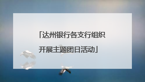 达州银行各支行组织开展主题团日活动