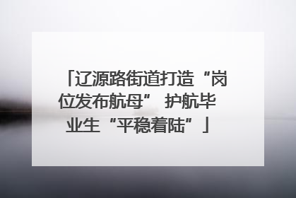 辽源路街道打造“岗位发布航母” 护航毕业生“平稳着陆”