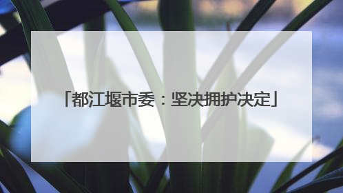 都江堰市委：坚决拥护决定