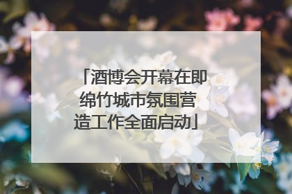 酒博会开幕在即 绵竹城市氛围营造工作全面启动