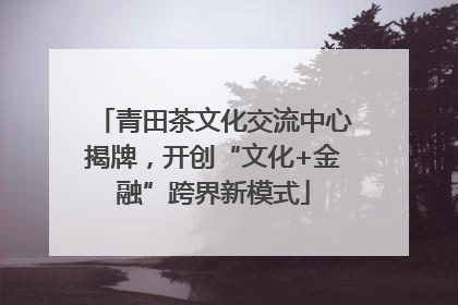 青田茶文化交流中心揭牌，开创“文化+金融”跨界新模式