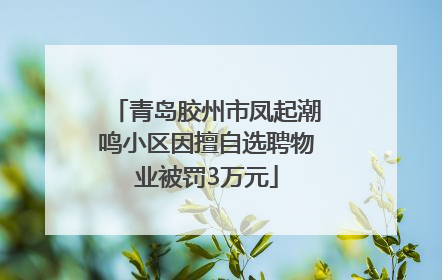 青岛胶州市凤起潮鸣小区因擅自选聘物业被罚3万元