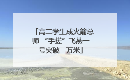 高二学生成火箭总师 “手搓”飞燕一号突破一万米